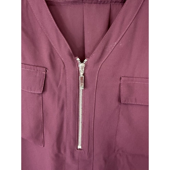 CATO Plus Size Maroon 1/4 Zip up Blouse Size 18/20 - Picture 3 of 5